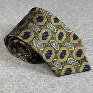XMI‎ Platinum Necktie All Silk Geometric Pattern England USA Handmade Men